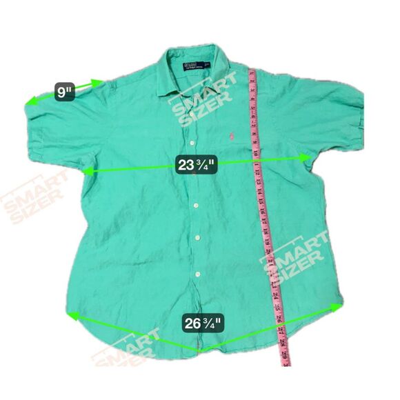 Polo Ralph Lauren Shirt XL Seafoam Green Linen Silk Button Down Resortwear - Picture 8 of 8